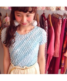 水色のポップコーントップス(USED)(Tシャツ/カットソー)