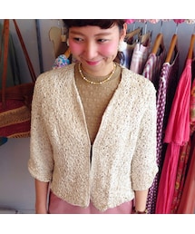 リボン編みジャケット(VINTAGE)(ノーカラージャケット)