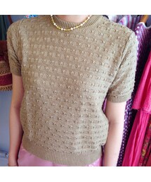 ベージュの半袖ニット(USED)(ニット/セーター)