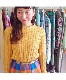 ケーブル編みハイネックニット(USED)(ニット/セーター)