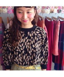 葉っぱ柄ニット(USED)(ニット/セーター)