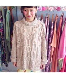 ハイネックのケーブルニット(USED)(ニット/セーター)