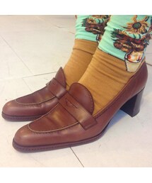 ポインテッドトウのヒールローファー(USED)(パンプス)