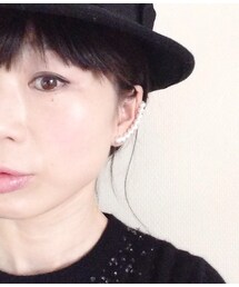 grün | ロングコットンパールイヤークリップ(イヤリング)