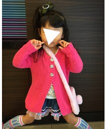 OLD NAVY | ボタンをfafaのホワイトフラワー柄にリメイク♡(カーディガン/ボレロ)