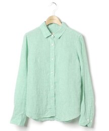 SLOBE IENA | グリーンリネンシャツ(シャツ/ブラウス)