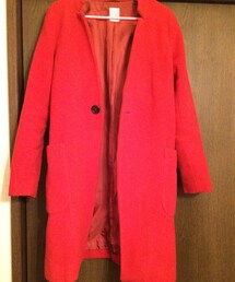 Ebonyivory | 朱色コクーンコート(ステンカラーコート)