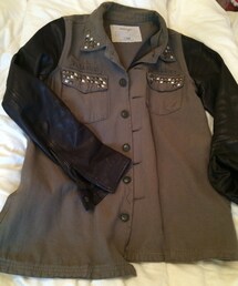 DRWCYS | レザーアーミー異素材ジャケット(ミリタリージャケット)