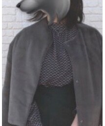 しまむら | ブラウン×ネイビー ジオメトリック柄(シャツ/ブラウス)