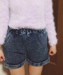 Romantic Standard | ハイウエストショーパン(ケミカル)(デニムパンツ)