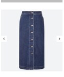 UNIQLO | デニムフロントボタンミディスカート  多分標準丈の方。(牛仔裙)