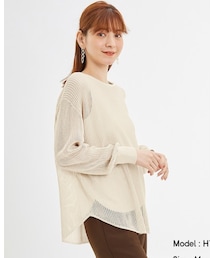 GU | メッシュラウンドヘムセーター(長袖)(ニット/セーター)