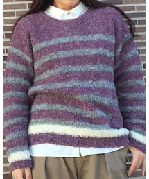 ehka sopo | ブークレボーダープルオーバー(ニット/セーター)