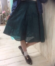 ギンガムチェックオーガンジースカート(スカート)