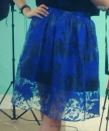 オーガンジー花柄スカート(スカート)