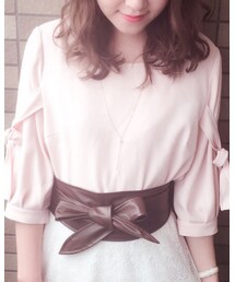 HARYU | スリットリボンスリーブブラウス(シャツ/ブラウス)
