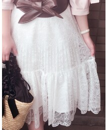 LAISSE PASSE | レースプリーツスカート(スカート)