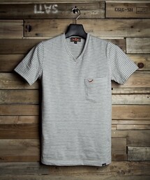 FIND | V-Neck Tshirt 灰白細條紋(Tシャツ/カットソー)