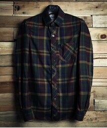 FIND | 羊毛多彩格紋小領襯衫(シャツ/ブラウス)