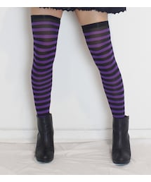 紫黒ボーダーニーハイソックス(ソックス/靴下)