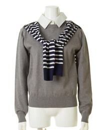 FRAY I.D | レイヤードシャツニットPO＊GRY(ニット/セーター)