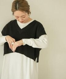 ITEMS URBANRESEARCH | ショートニットベストロングTシャツセット(ベスト)