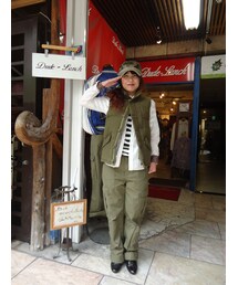 小窓③　やっぱ、綺麗な敬礼！流石！さっとんさん！ｇｒｅｅｎトータルコーデ(^_-)(Tシャツ/カットソー)