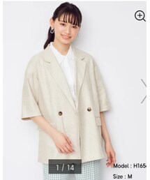 GU | ハーフスリーブダブルブレストジャケット　　Ｓ(テーラードジャケット)