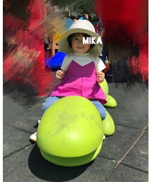 帽子忘れて母のを被る😂 | その他