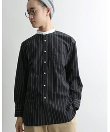 WEGO | WEGO/ストレッチバンドカラーロングシャツ(シャツ/ブラウス)