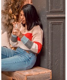 MANGO | multi colored stripe sweater (ニット/セーター)