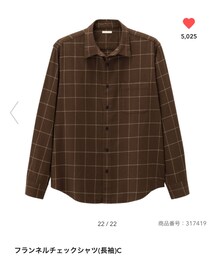 GU | フランネルチェックシャツ(長袖)C(シャツ/ブラウス)