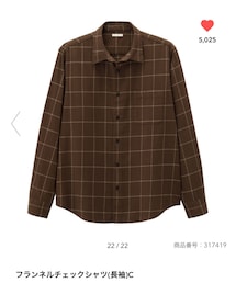GU | フランネルチェックシャツ(長袖)C(シャツ/ブラウス)