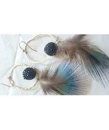 no brand | 作家さん手作りの羽根ピアス(アクセサリー)