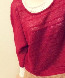 OLIVE des OLIVE | 赤色の薄手ニット
(ニット/セーター)