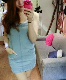 yami&heymitemite | 雙口袋牛仔吊帶裙(デニムスカート)