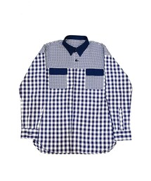 Dark blue Gingham brick shirt(シャツ/ブラウス)