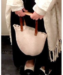 クマヒゲまま特性毛糸の手編みバッグ*⑅♥︎ | バッグ