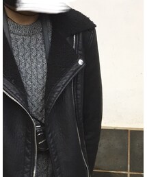 FOREVER 21 | ファー付きフェイクレザーライダースジャケット(ライダースジャケット)