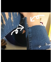 裾は前側短めにカットしたよ✌️ | デニムパンツ
