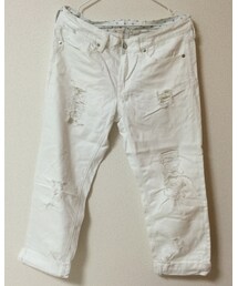 GU | GUで購入したパンツに自分でダメージ加工しました。(デニムパンツ)