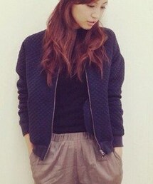 FLORENT | ネイビーキルティングブルゾン(ブルゾン)