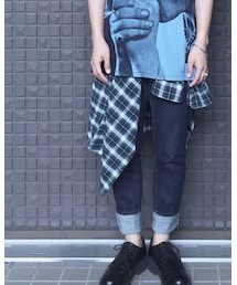 UNIQLO | WOMEN フランネルチェックシャツ（長袖）58(シャツ/ブラウス)