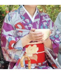 紫の銘仙(浴衣)