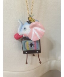 N2 | Elephant chewing gum on its vintage TV long necklace(ネックレス)