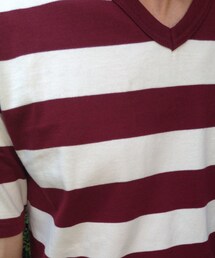 OUT OF SIGHT | Vネック ボーダーT-shirts(Tシャツ/カットソー)