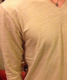 OUT OF SIGHT | 7部袖スラブヤーンVネックT-shirts(Tシャツ/カットソー)