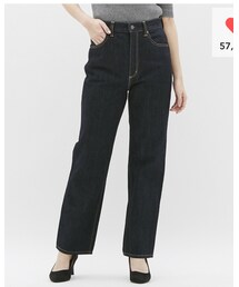 GU | ハイウエストストレートジーンズ(デニムパンツ)