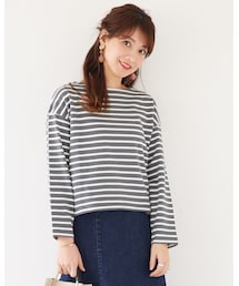 COHINA | ボートネックボーダーロンT(Tシャツ/カットソー)