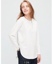 UNIQLO | コットンロングシャツテールT(シャツ/ブラウス)